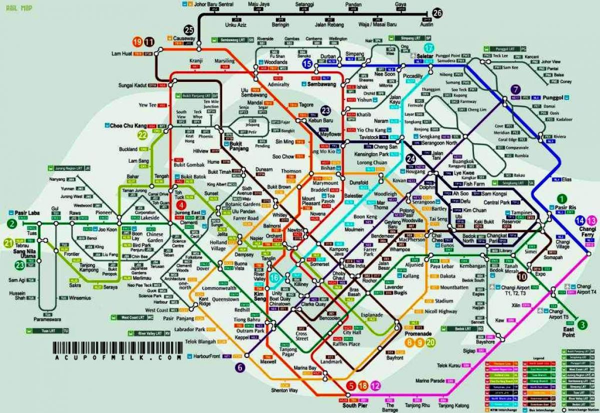 Singapur tren istasyonu haritası