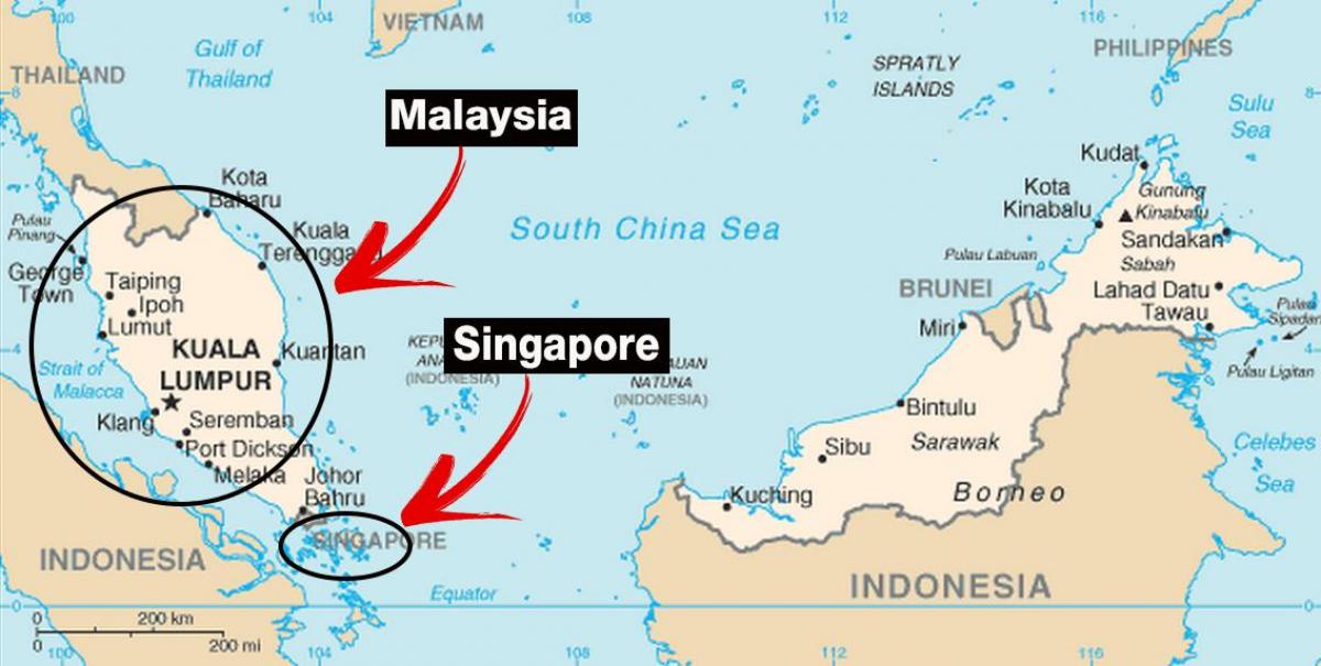 Singapur dünya haritası