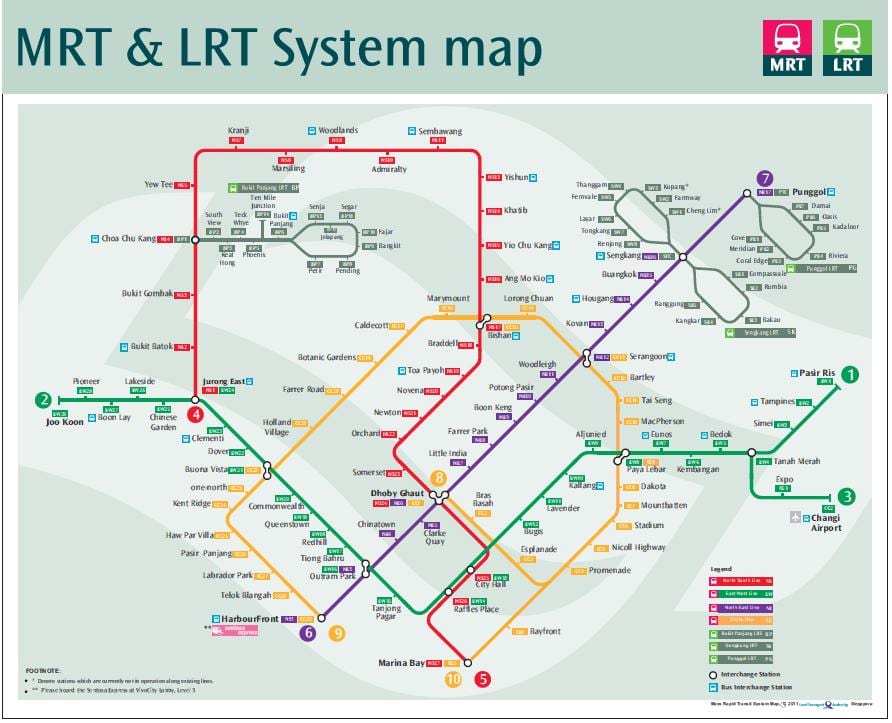 ülkemizde güzergah haritası, Singapur