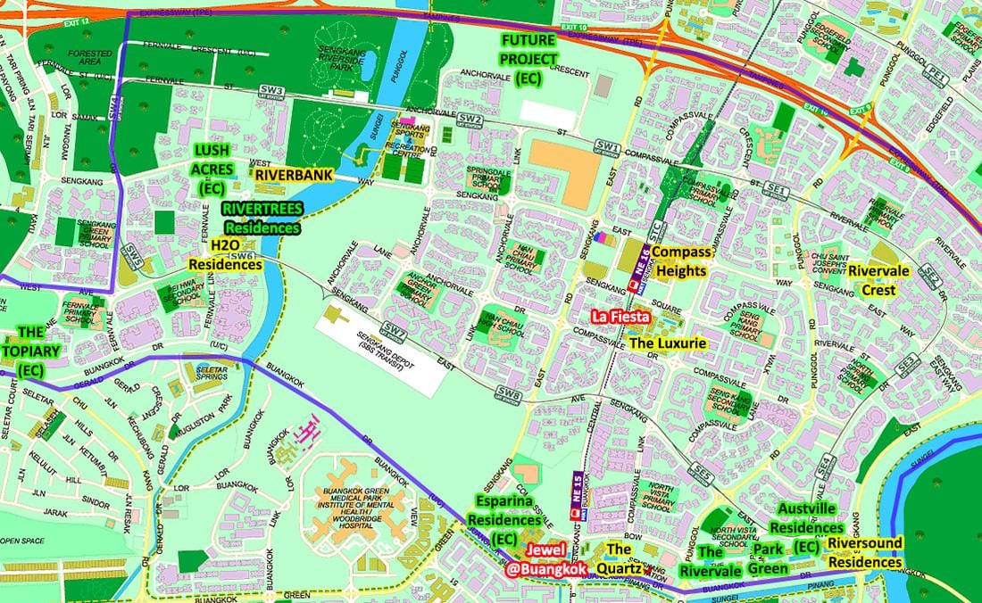 Sengkang Singapur haritası