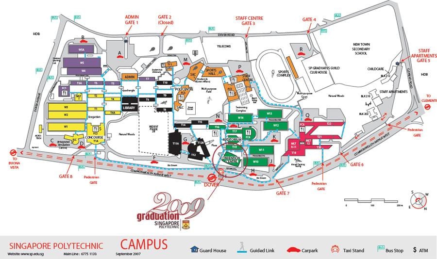Singapur haritası Polytechnic