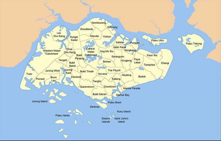 Singapur haritası ülke