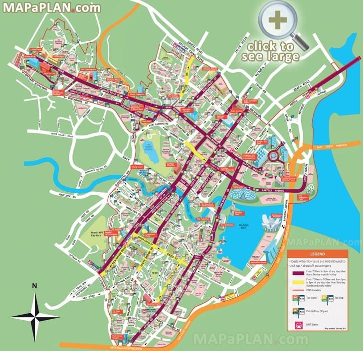Singapur turistik yerler haritası