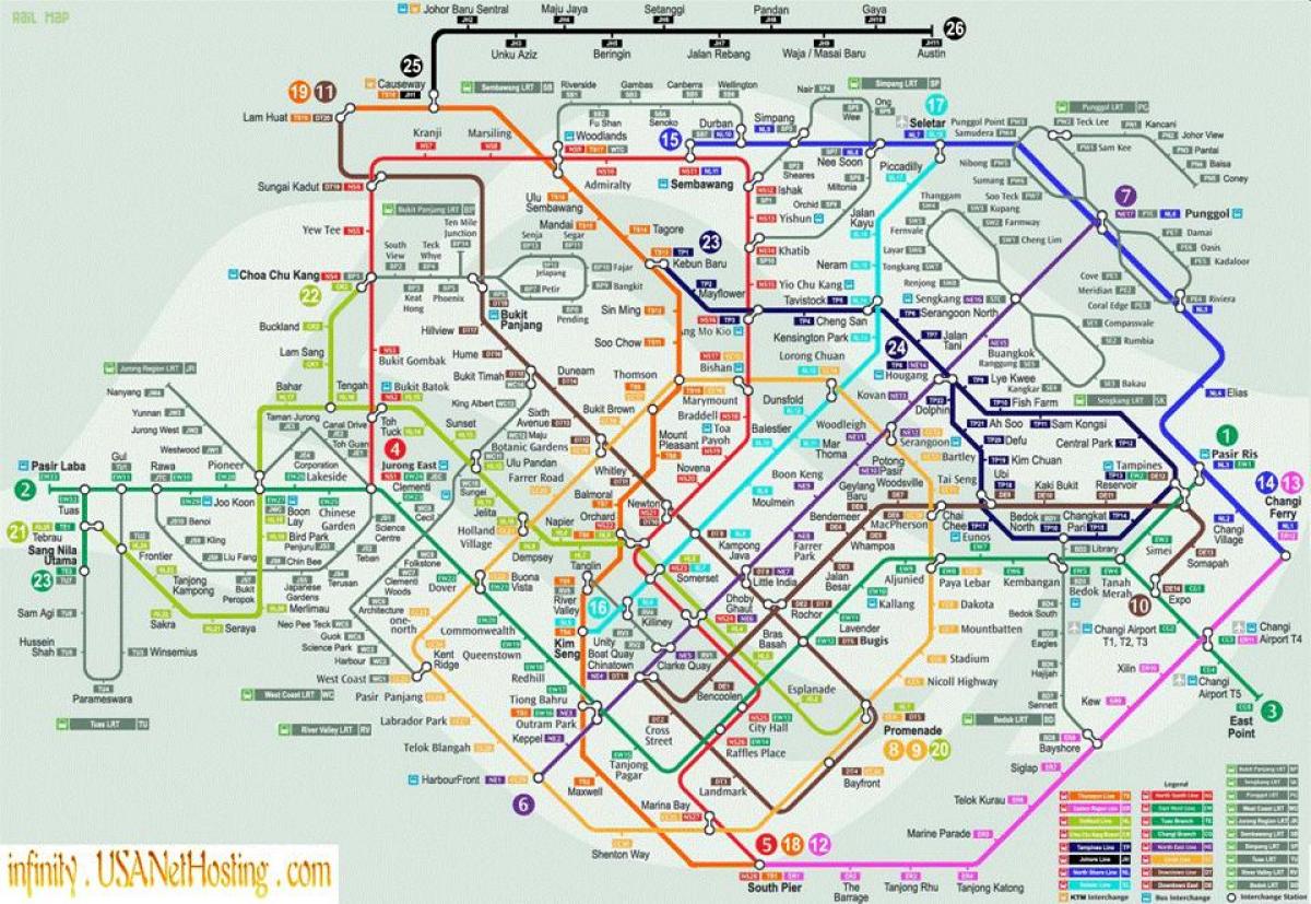 Singapur haritası ulaşım
